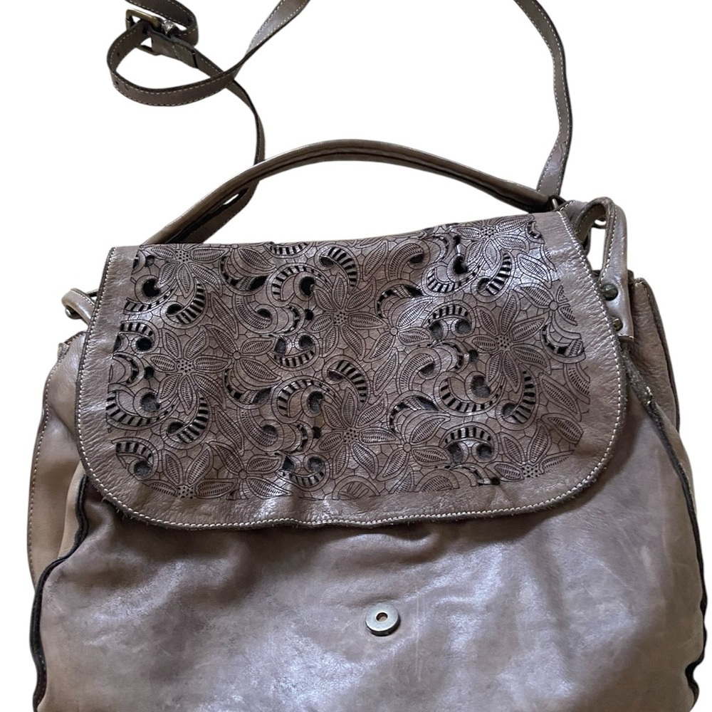 Fiori di Lucca saddle bag ,genuine leather flowers laser cut, Made in Italy